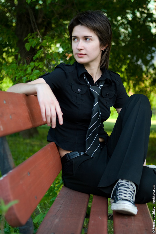 Girl in black by Sergey Juchkov